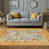 Flat Weave Kilim Antique Navaho Vintage handmade Geometric Kilim Beige Orange Hand-Woven Rectangle 100% Wool Area Rug 8x10